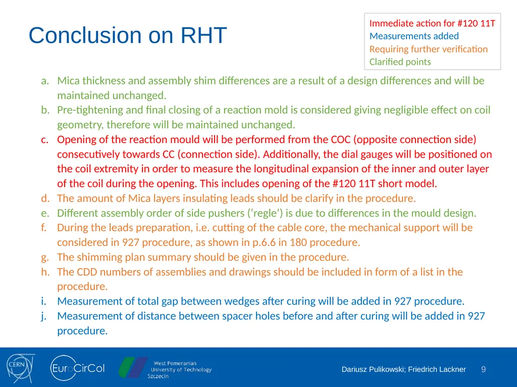 Harmonization of Curing and Reaction Heat - slide 9 of 18