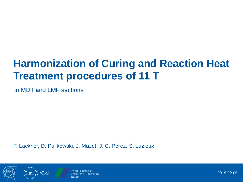 Harmonization of Curing and Reaction Heat - slide 1 of 18