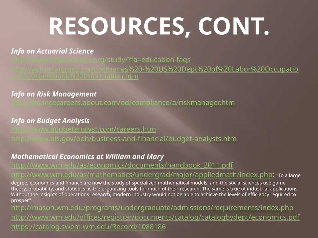 MATHEMATICAL ECONOMICS And its Applications MATH - slide 27 of 27