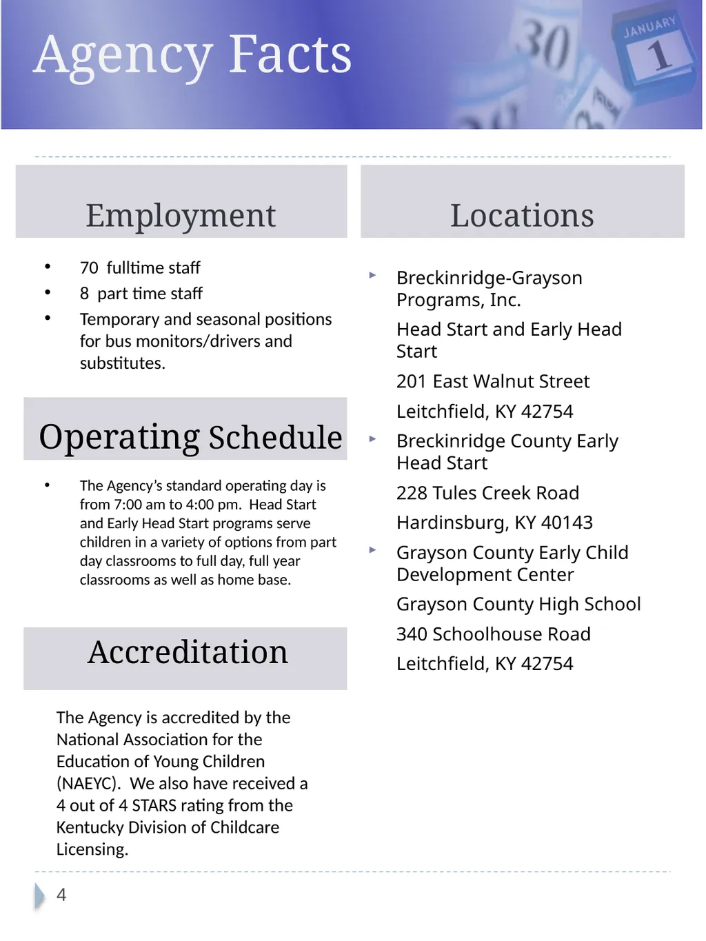 Breckinridge-Grayson Programs, Inc. Head Start and - slide 4 of 20