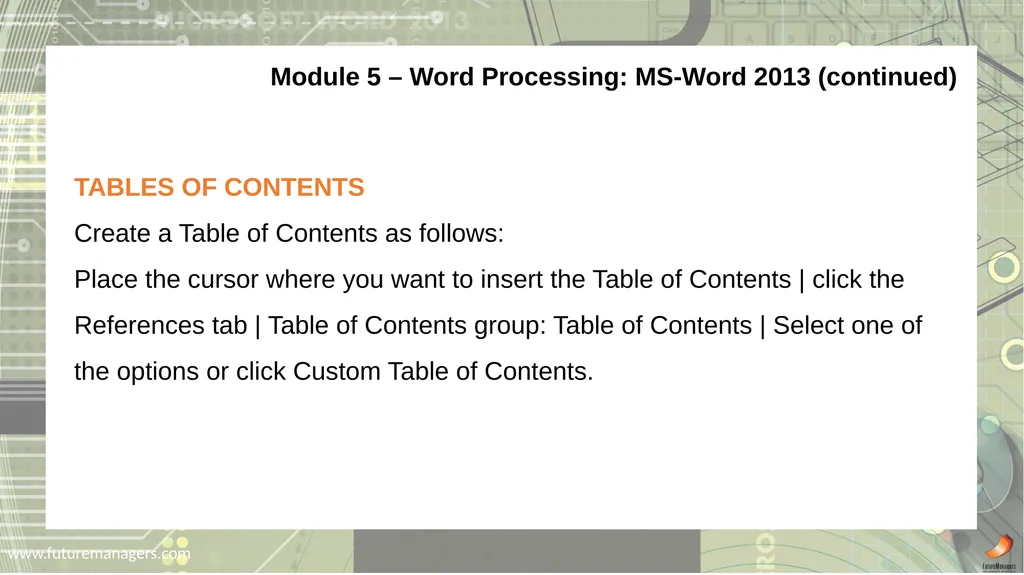 Computer Practice N6 www.futuremanagers.com - slide 28 of 38