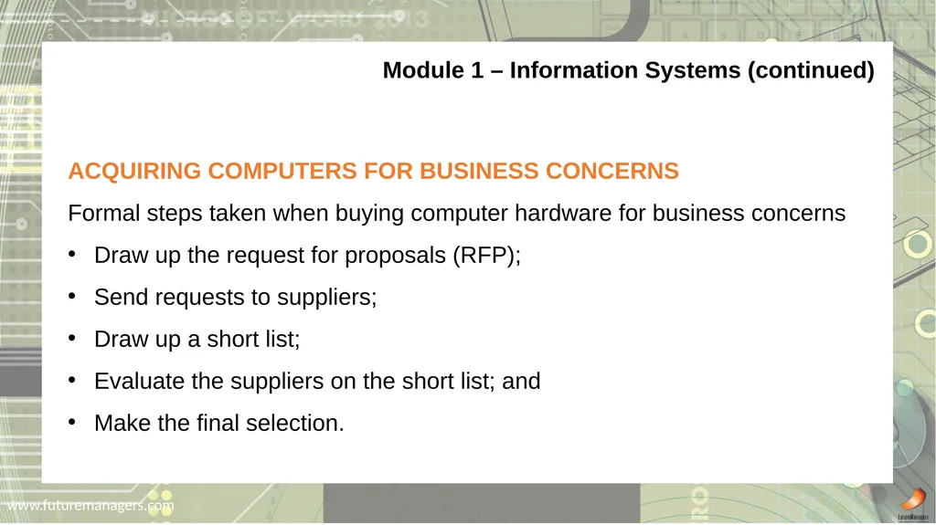 Computer Practice N6 www.futuremanagers.com - slide 5 of 38