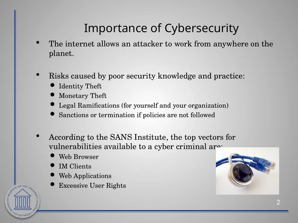 Information Security Awareness Cybersecurity - slide 2 of 33
