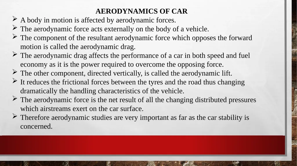 AUTOMOBILE AERODYNAMICS MODULE 3 Ground Vehicle - slide 12 of 42