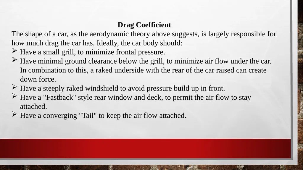 AUTOMOBILE AERODYNAMICS MODULE 3 Ground Vehicle - slide 17 of 42