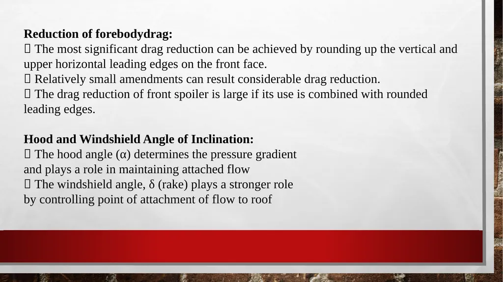 AUTOMOBILE AERODYNAMICS MODULE 3 Ground Vehicle - slide 20 of 42