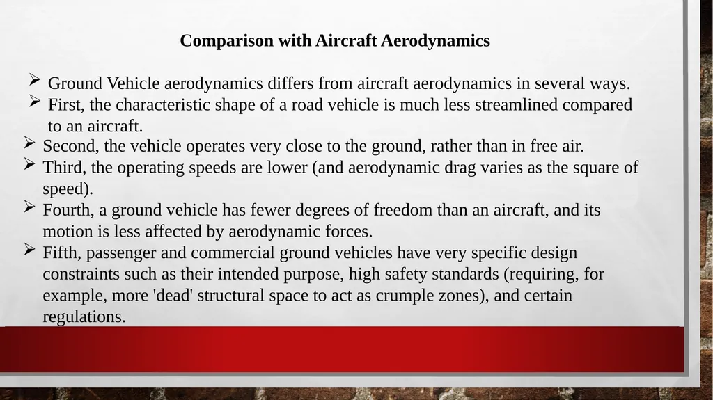 AUTOMOBILE AERODYNAMICS MODULE 3 Ground Vehicle - slide 3 of 42