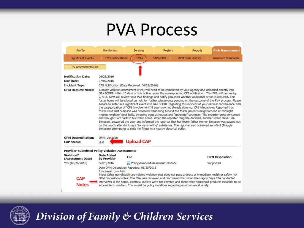 Policy Violation Assessment Process Presented by - slide 15 of 33