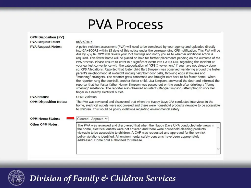 Policy Violation Assessment Process Presented by - slide 16 of 33