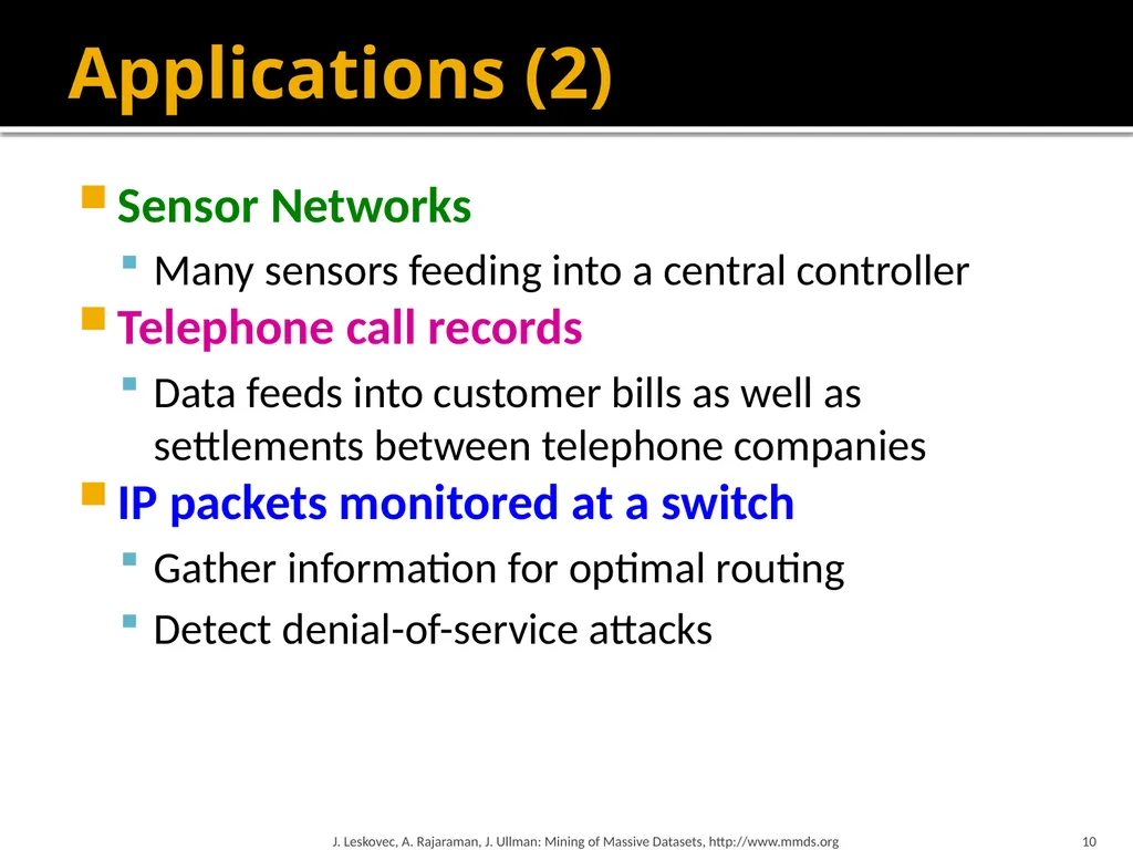Mining Data Streams (Part 1) Mining of Massive - slide 10 of 46
