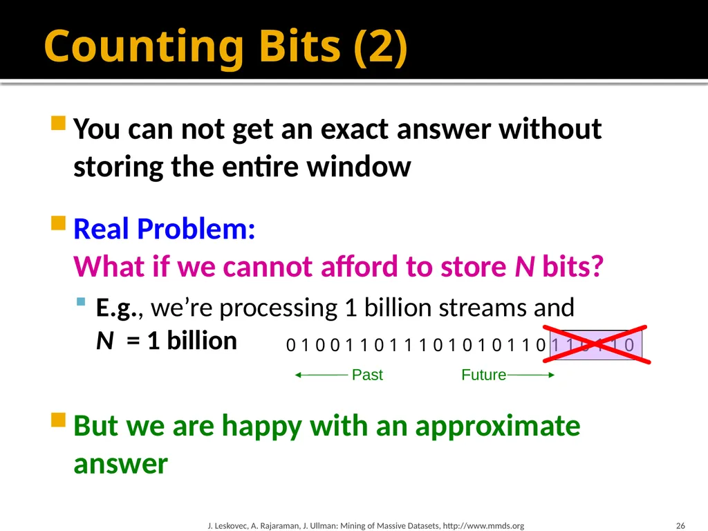 Mining Data Streams (Part 1) Mining of Massive - slide 26 of 46