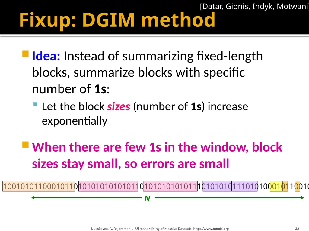 Mining Data Streams (Part 1) Mining of Massive - slide 32 of 46