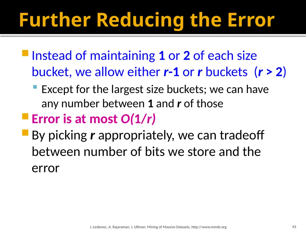 Mining Data Streams (Part 1) Mining of Massive - slide 43 of 46