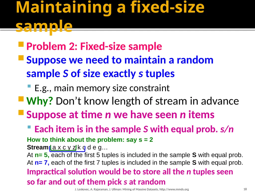 Mining Data Streams (Part 1) Mining of Massive - slide 18 of 46