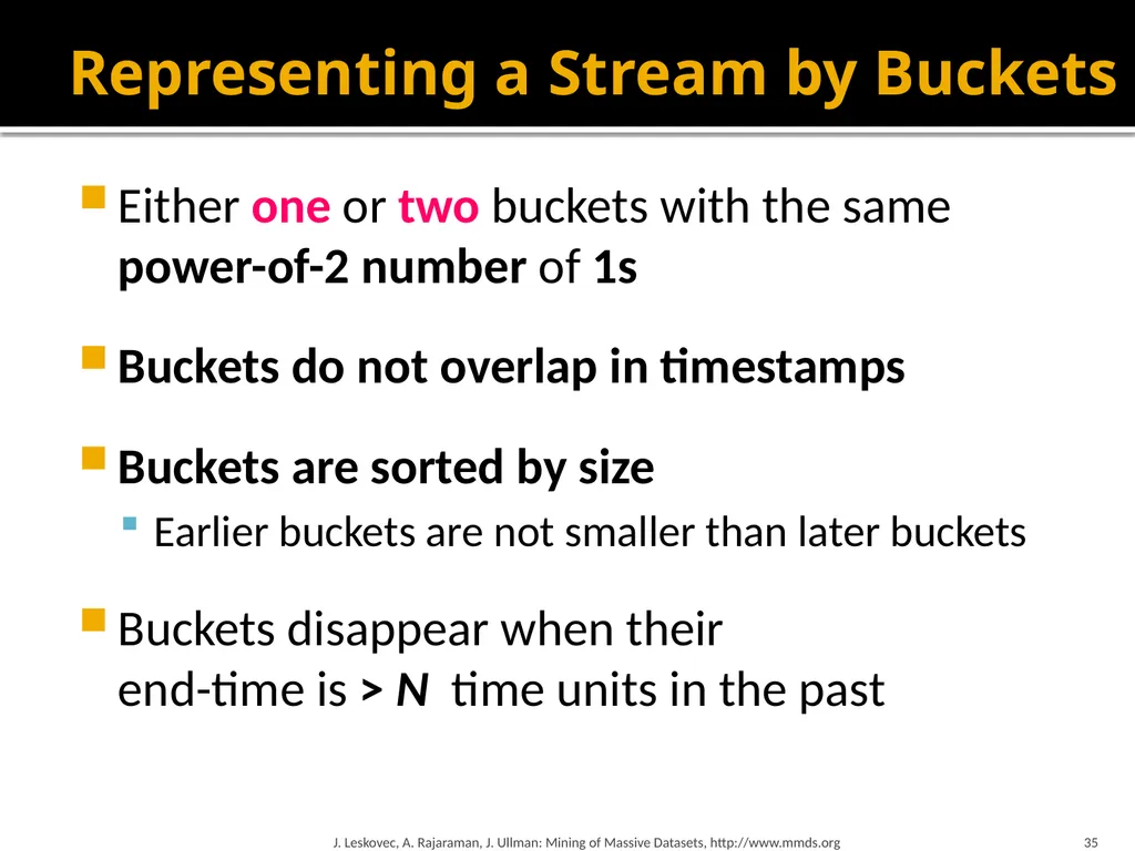 Mining Data Streams (Part 1) Mining of Massive - slide 35 of 46