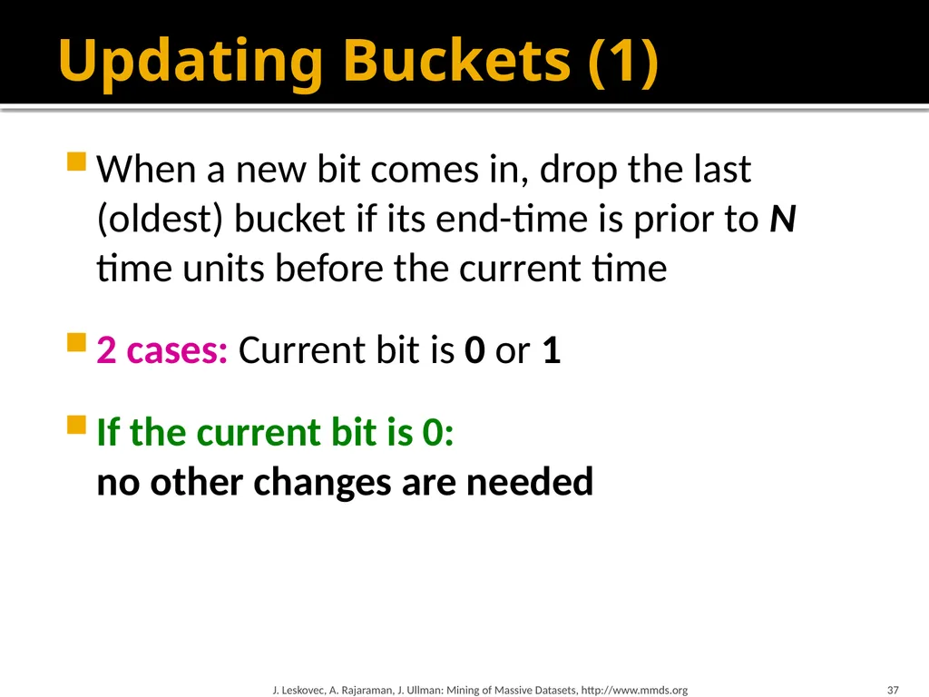 Mining Data Streams (Part 1) Mining of Massive - slide 37 of 46