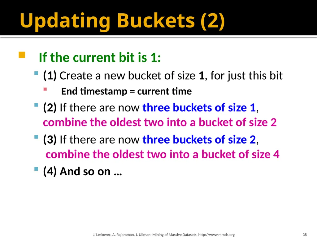 Mining Data Streams (Part 1) Mining of Massive - slide 38 of 46