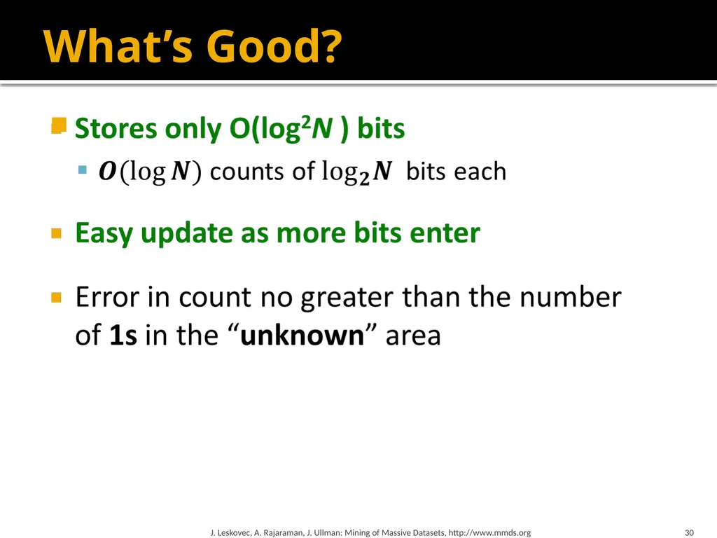 Mining Data Streams (Part 1) Mining of Massive - slide 30 of 46