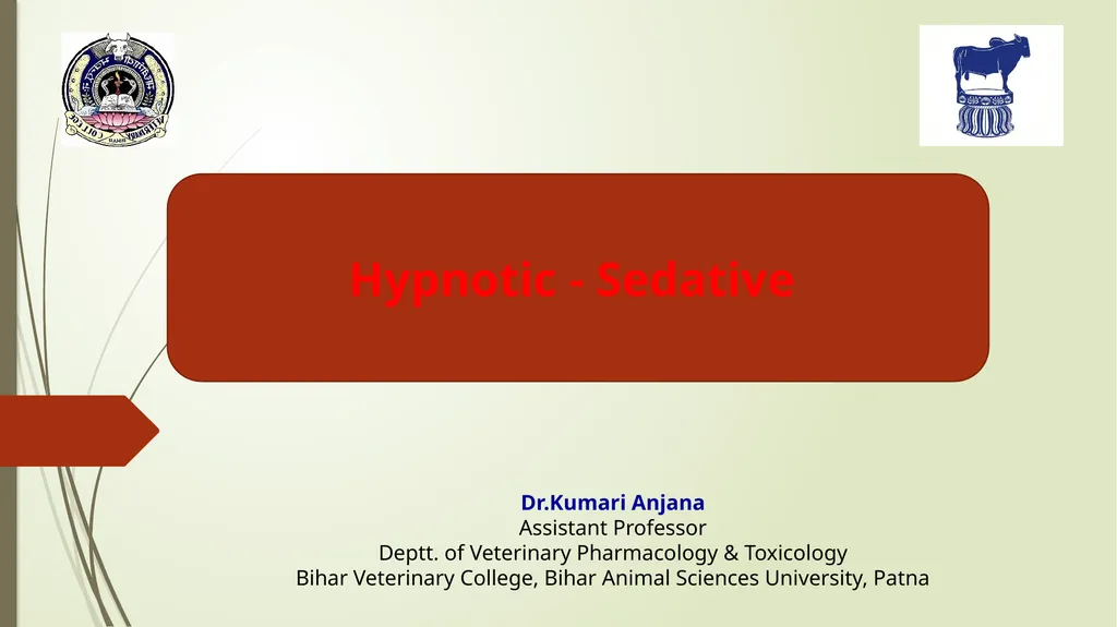 Hypnotic - Sedative Dr.Kumari Anjana Assistant - slide 1 of 23