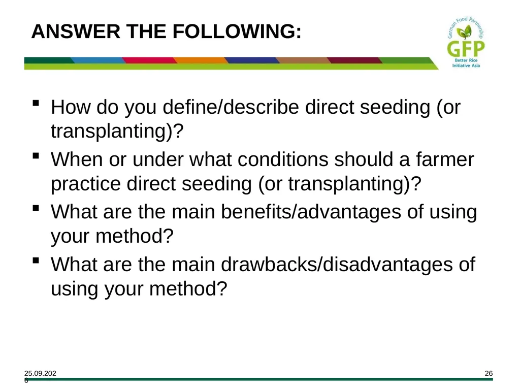 MODULE 7 Crop Establishment Objectives By the end - slide 26 of 99