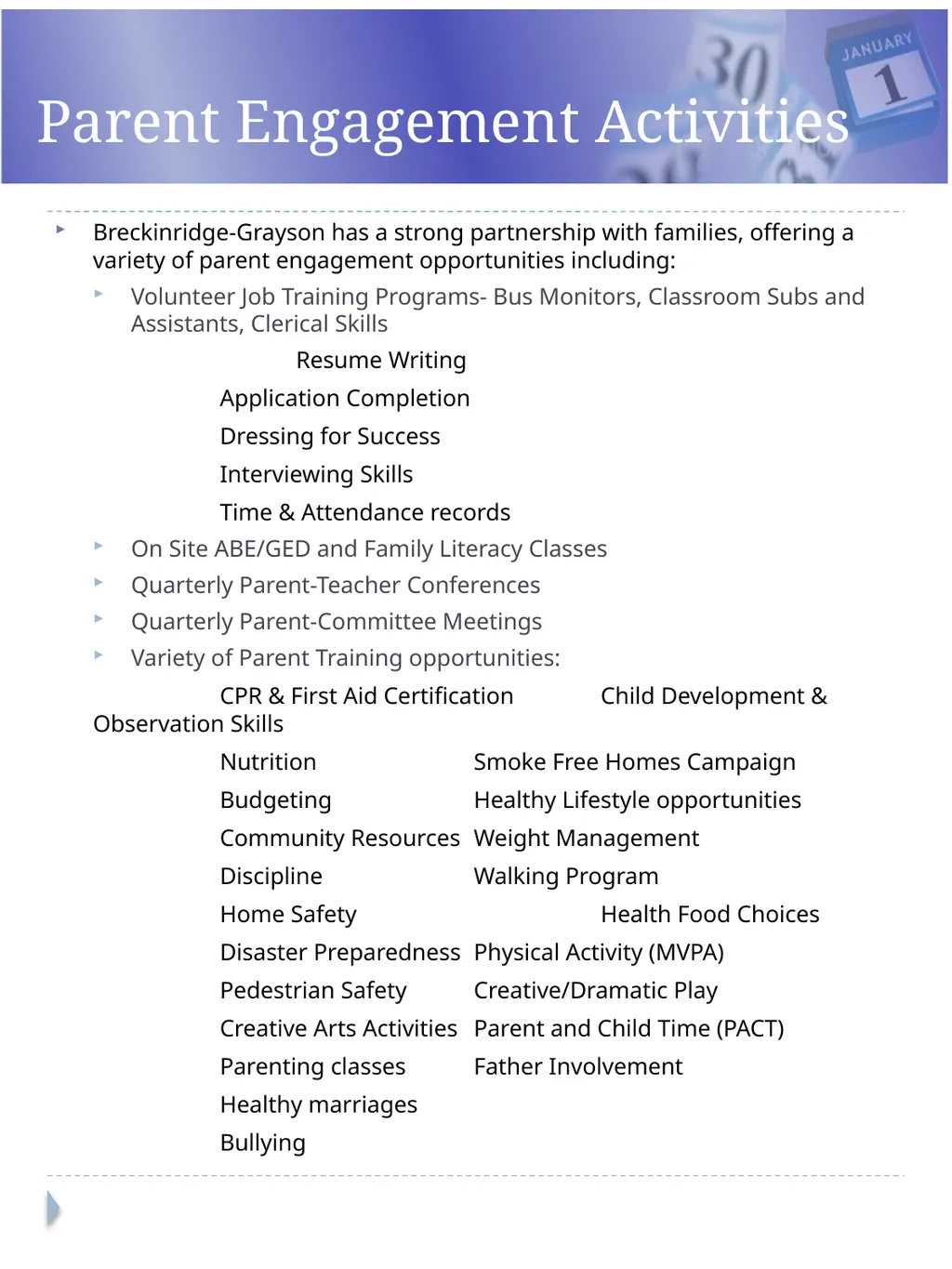 Breckinridge-Grayson Programs, Inc. Head Start and - slide 7 of 19