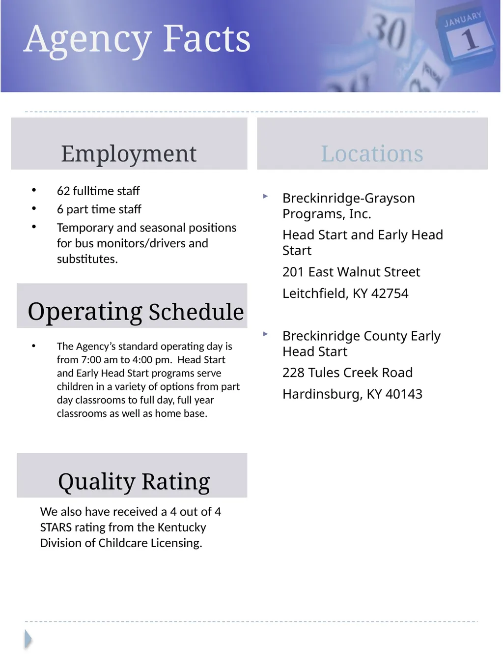 Breckinridge-Grayson Programs, Inc. Head Start and - slide 3 of 19