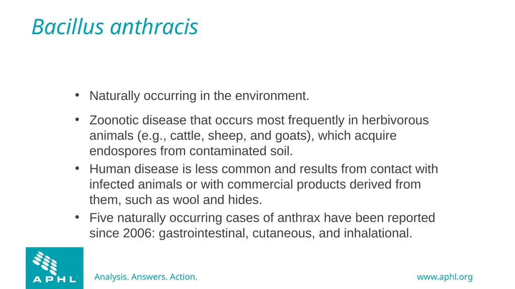 Agents of Bioterrorism Bacillus anthracis: Anthrax - slide 3 of 30