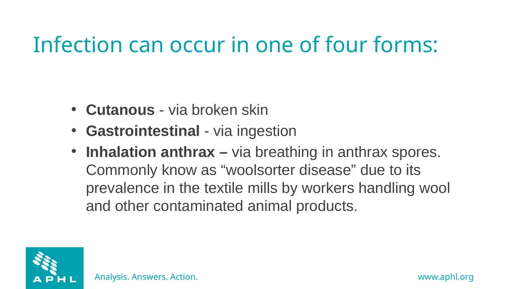 Agents of Bioterrorism Bacillus anthracis: Anthrax - slide 4 of 30