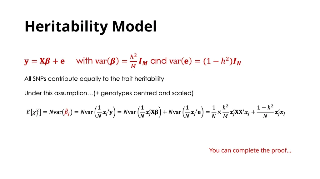 Estimation of Heritability from GWAS Summary - slide 25 of 46