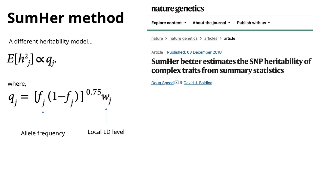 Estimation of Heritability from GWAS Summary - slide 42 of 46