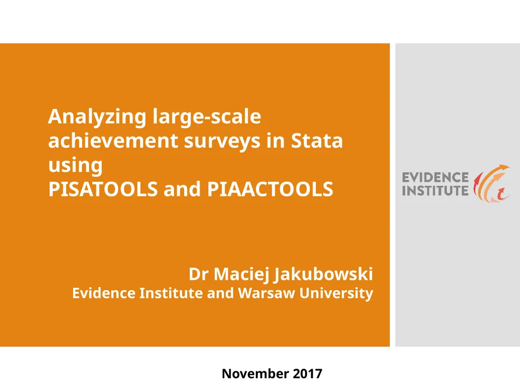 Analyzing large-scale achievement surveys in Stata - slide 1 of 27