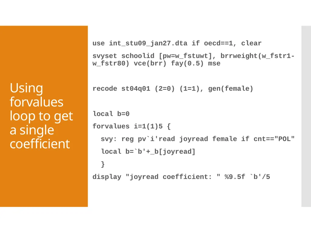 Analyzing large-scale achievement surveys in Stata - slide 21 of 27
