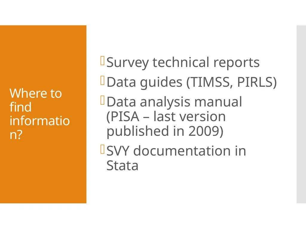 Analyzing large-scale achievement surveys in Stata - slide 4 of 27