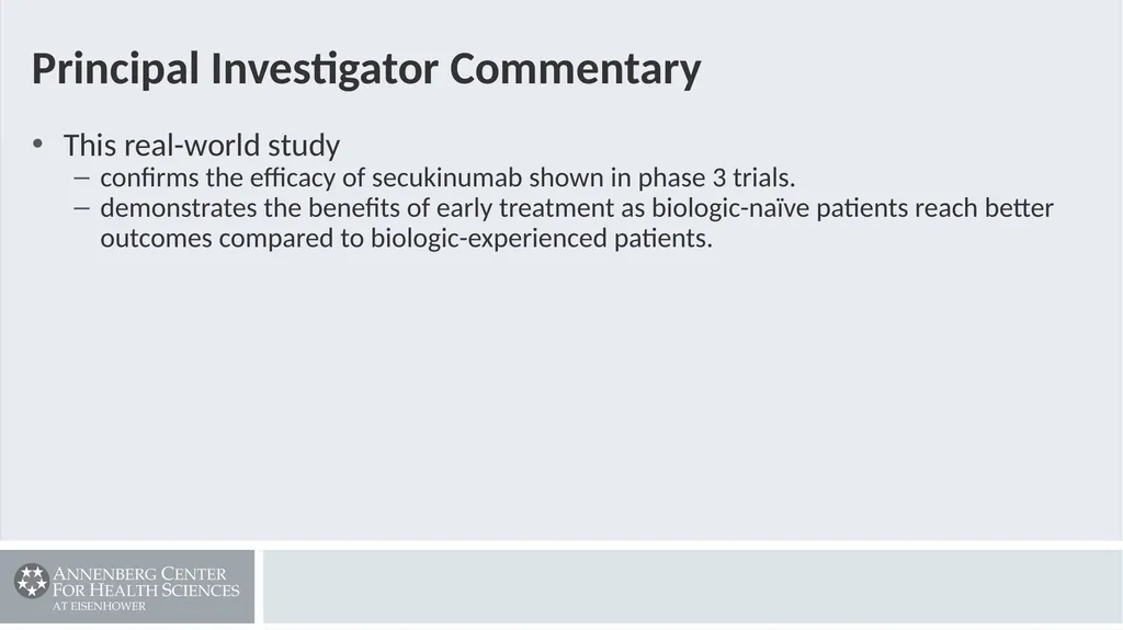 Secukinumab demonstrates significant improvement - slide 7 of 61
