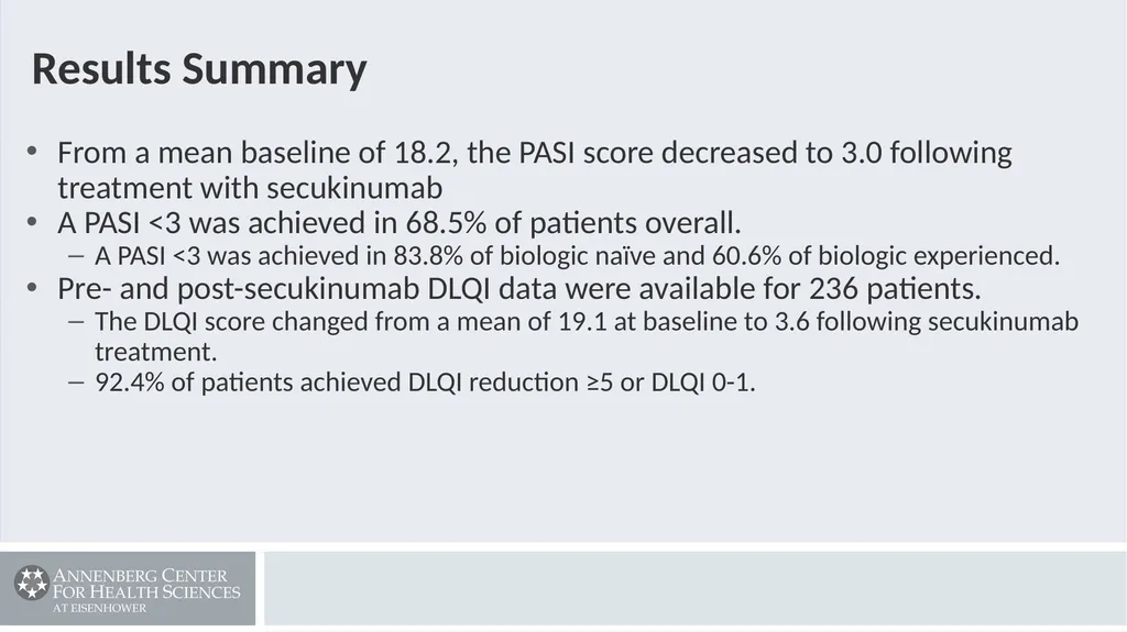 Secukinumab demonstrates significant improvement - slide 5 of 61