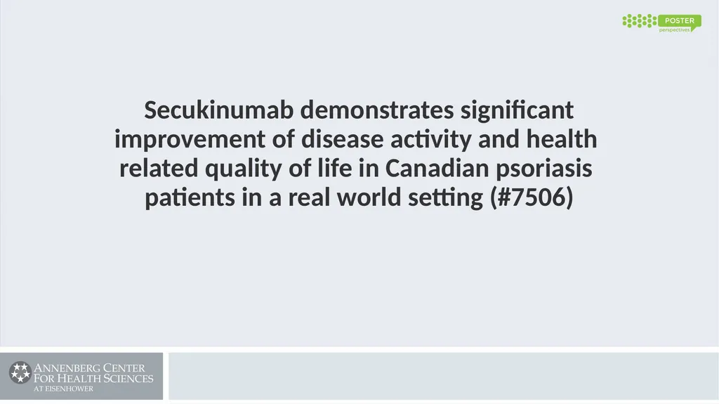 Secukinumab demonstrates significant improvement - slide 2 of 61