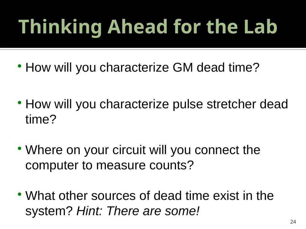 Geiger Tube Theory, Dead Time 22.S902 – DIY Geiger - slide 24 of 26