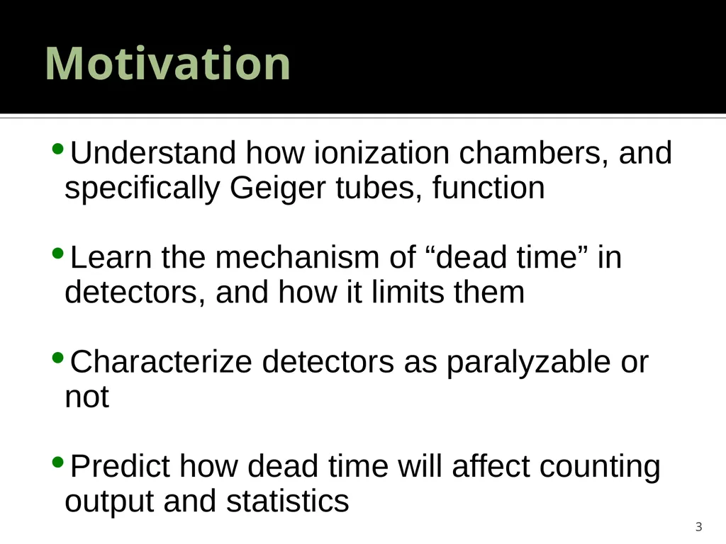 Geiger Tube Theory, Dead Time 22.S902 – DIY Geiger - slide 3 of 26