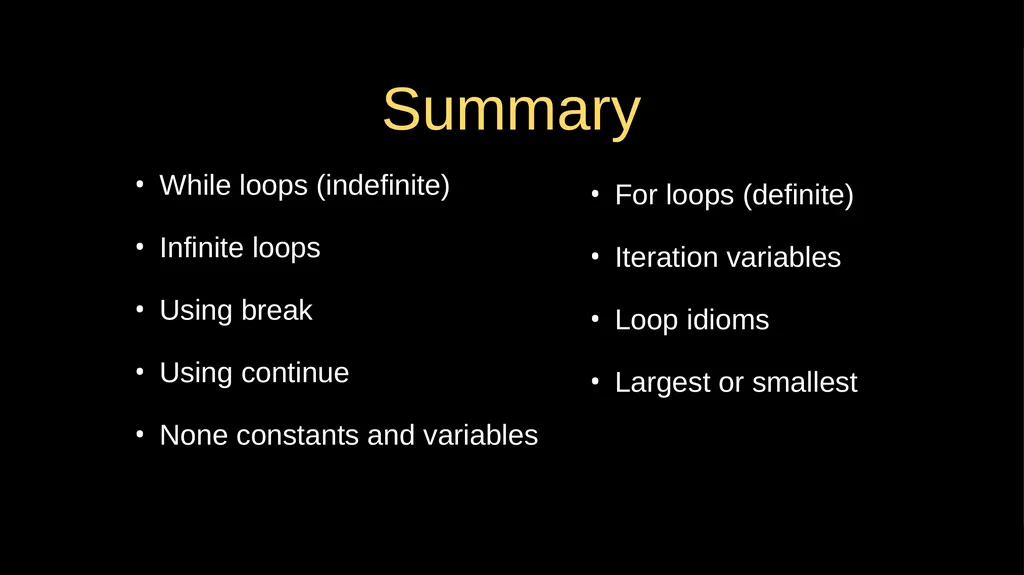 Loops and Iteration Chapter 5 Python for Everybody - slide 52 of 53