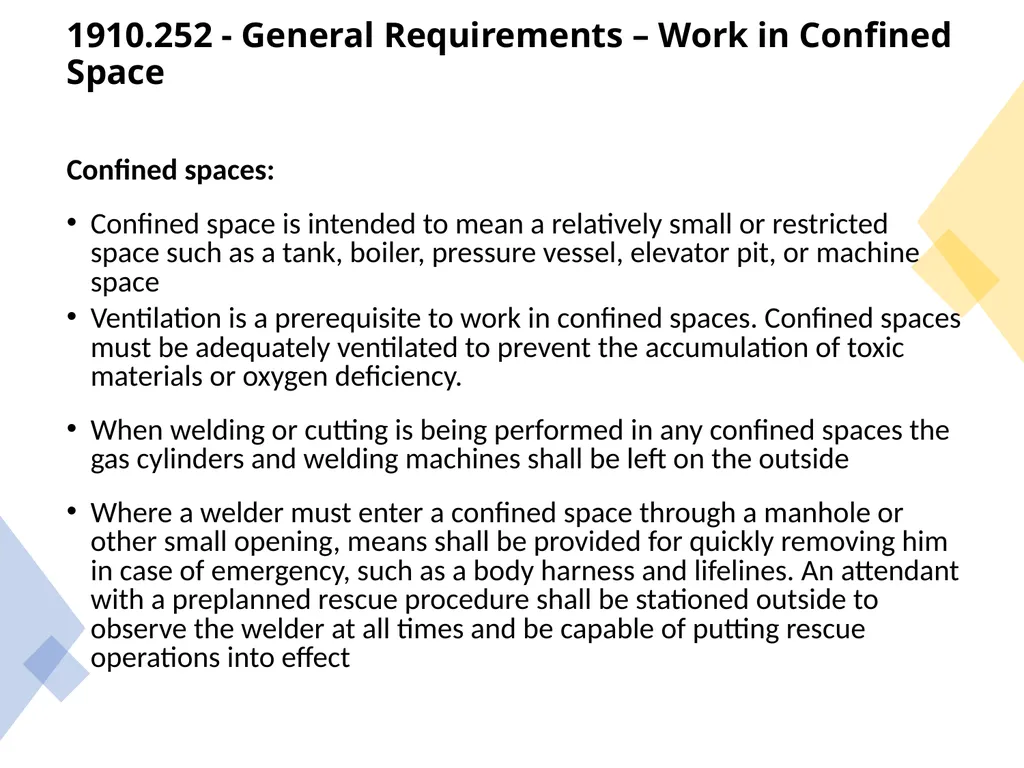 29 CFR 1910 - Subpart Q Welding, Cutting, and - slide 21 of 58