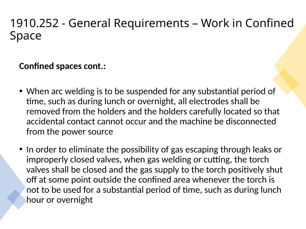 29 CFR 1910 - Subpart Q Welding, Cutting, and - slide 22 of 58