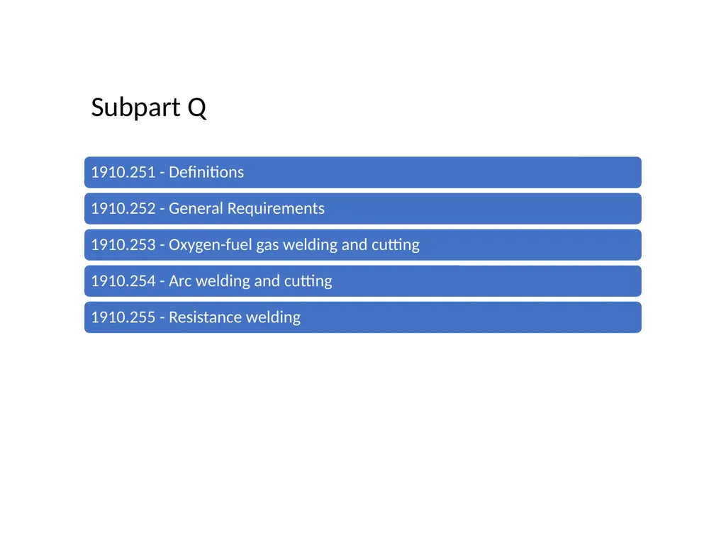 29 CFR 1910 - Subpart Q Welding, Cutting, and - slide 3 of 58