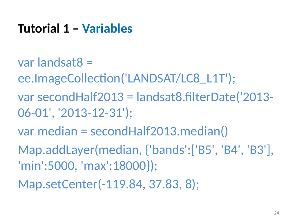Google Earth Engine Introduction 1 Outline What is - slide 24 of 69