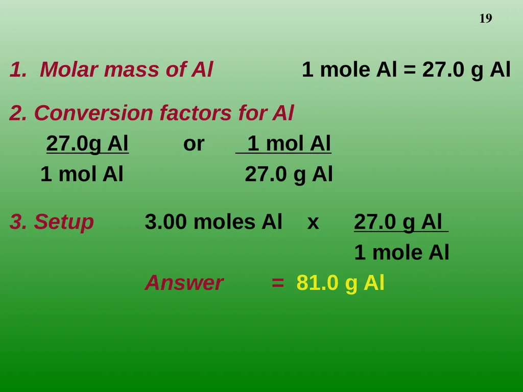 The Mole 6.02 X 1023 Chemistry I HD – Chapter - slide 19 of 33