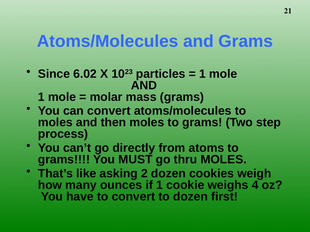 The Mole 6.02 X 1023 Chemistry I HD – Chapter - slide 21 of 33