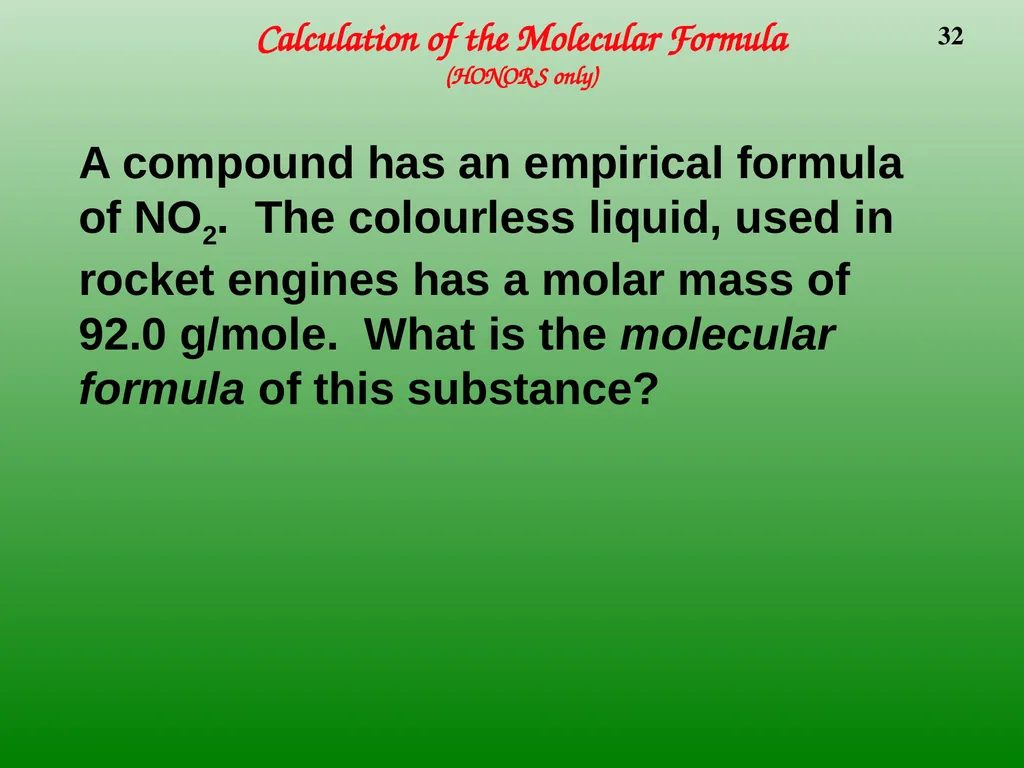 The Mole 6.02 X 1023 Chemistry I HD – Chapter - slide 32 of 33