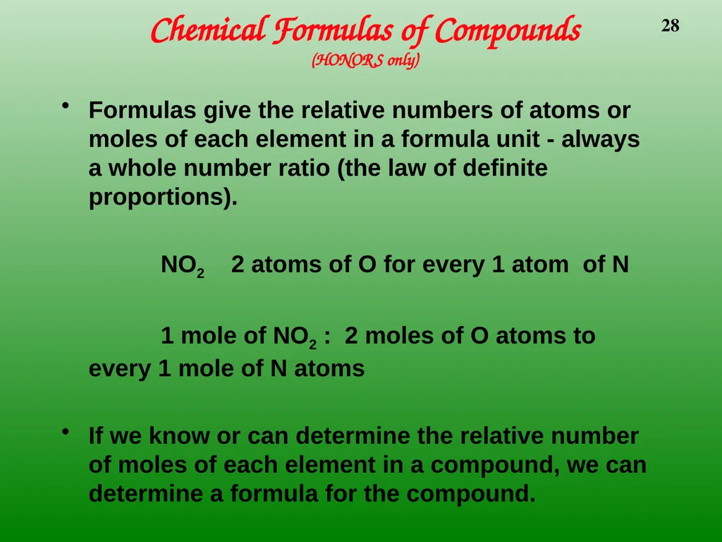 The Mole 6.02 X 1023 Chemistry I HD – Chapter - slide 28 of 33