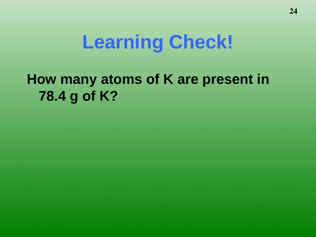 The Mole 6.02 X 1023 Chemistry I HD – Chapter - slide 24 of 33