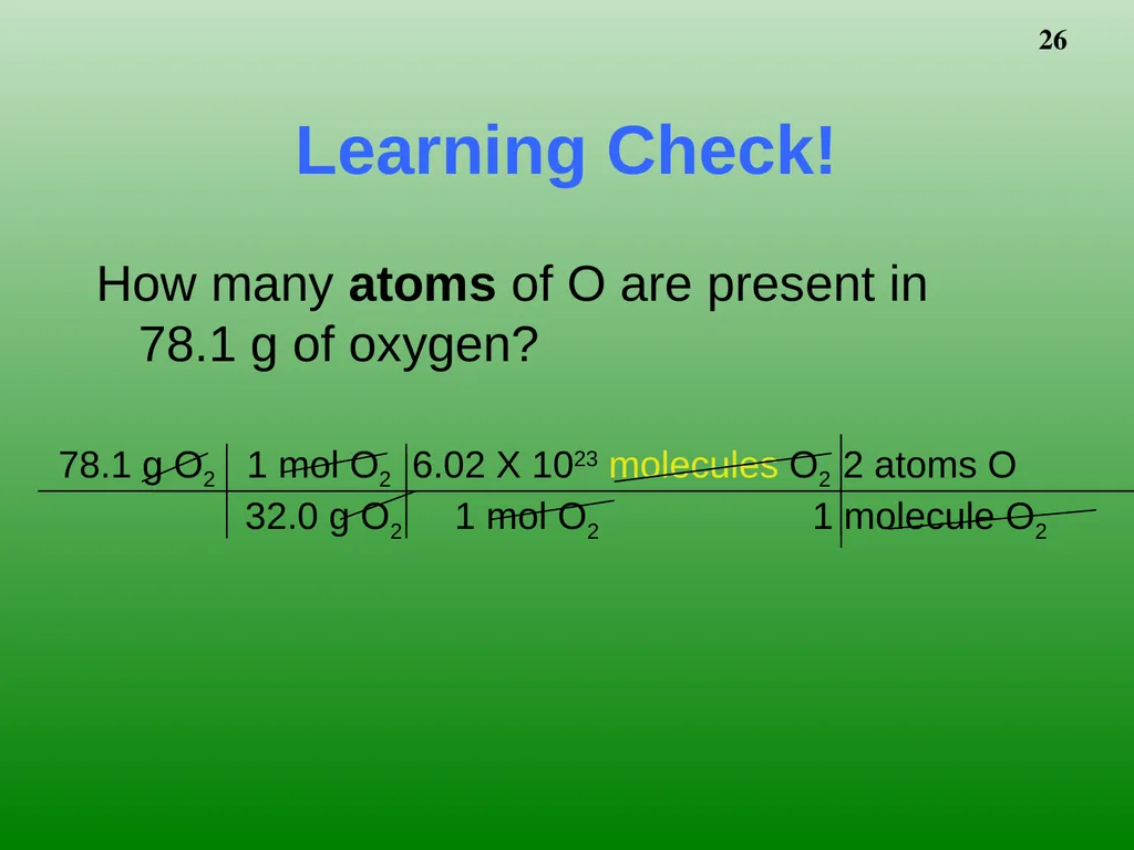 The Mole 6.02 X 1023 Chemistry I HD – Chapter - slide 26 of 33