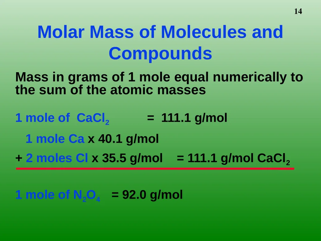 The Mole 6.02 X 1023 Chemistry I HD – Chapter - slide 14 of 33